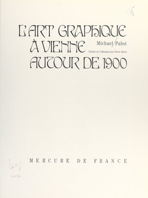 cover image of L'art graphique à Vienne autour de 1900
